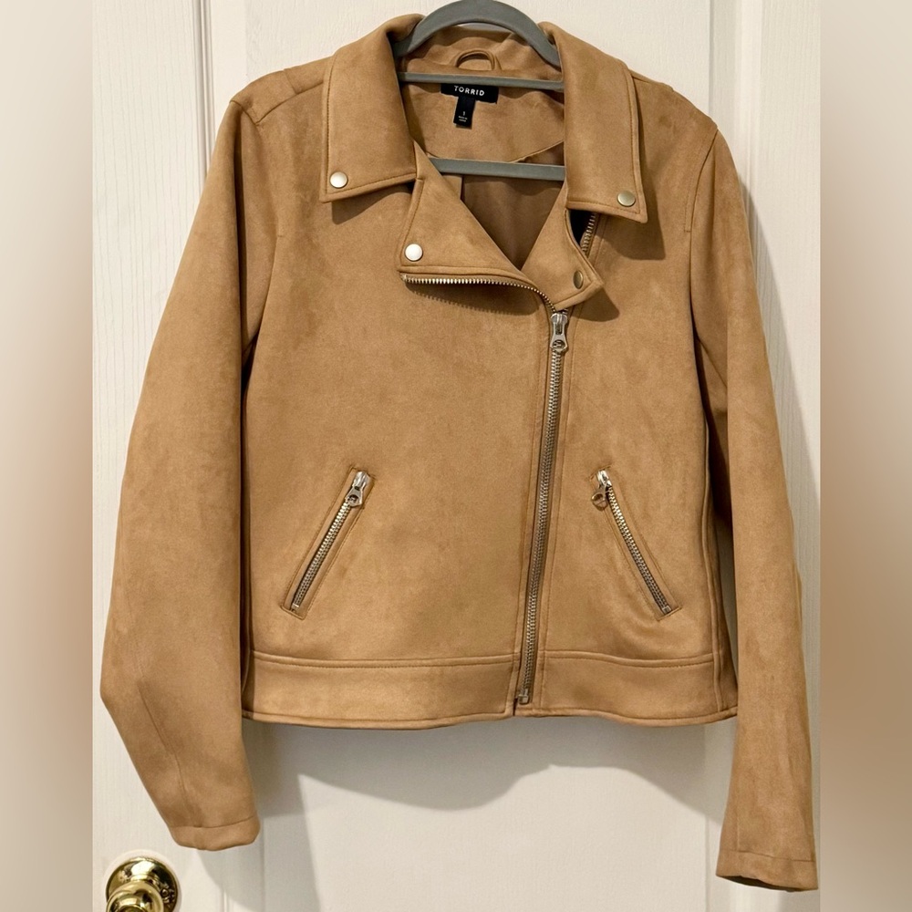 Torrid Faux Suede Moto Jacket 1x NWOT
